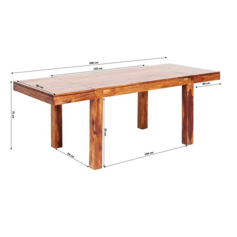 Table Momo with 2 Extension Tops 120(40+40)x80cm